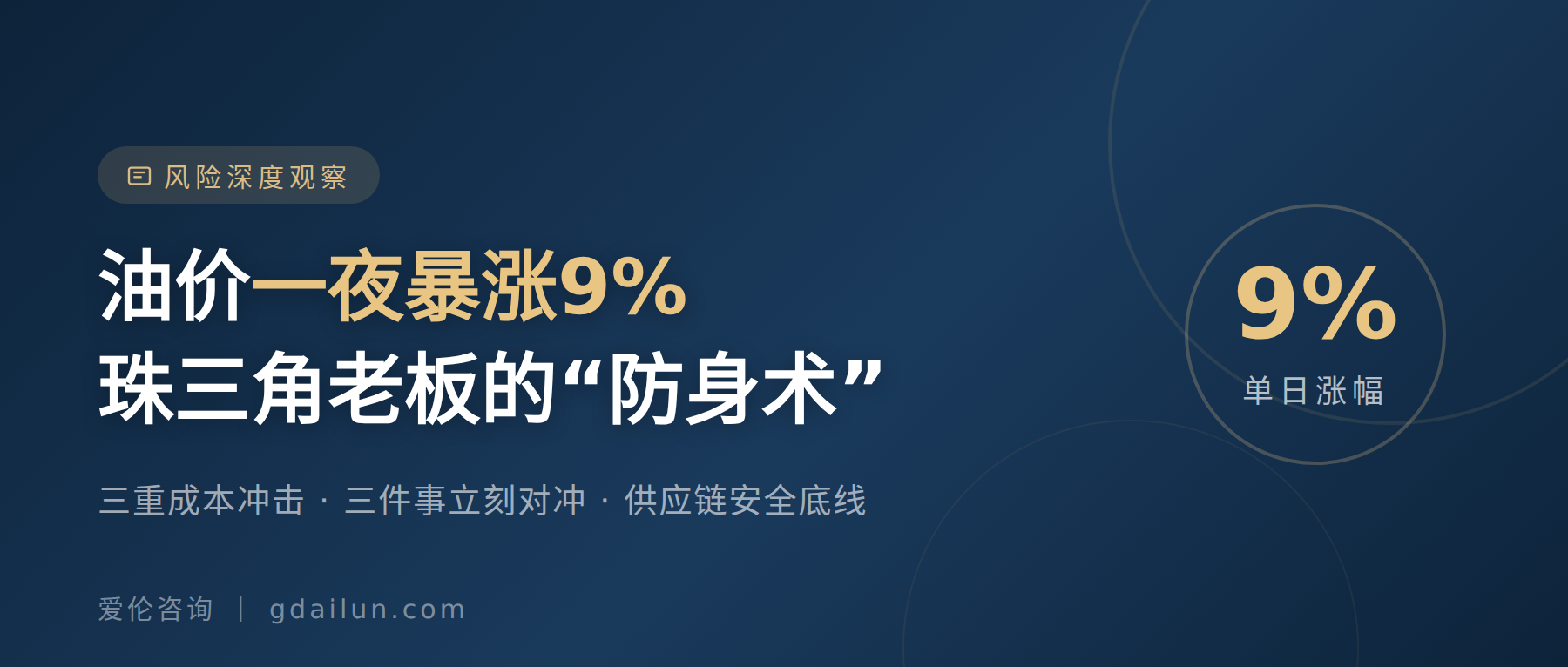 油价一夜暴涨9%,珠三角老板的“防身术”