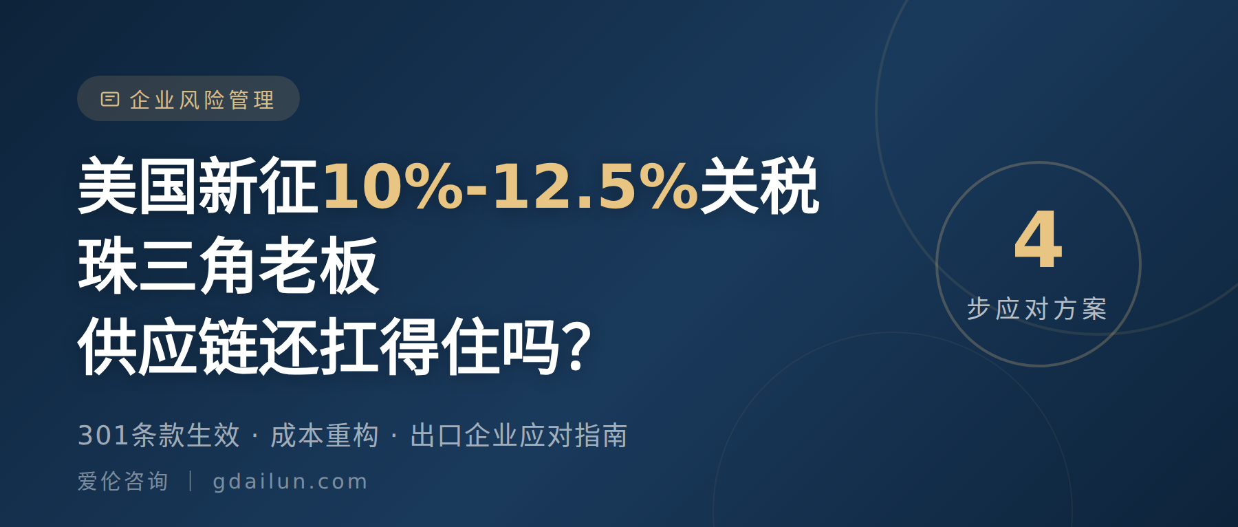 美国新征10%-12.5%关税:珠三角老板,你的供应链还扛得住吗?