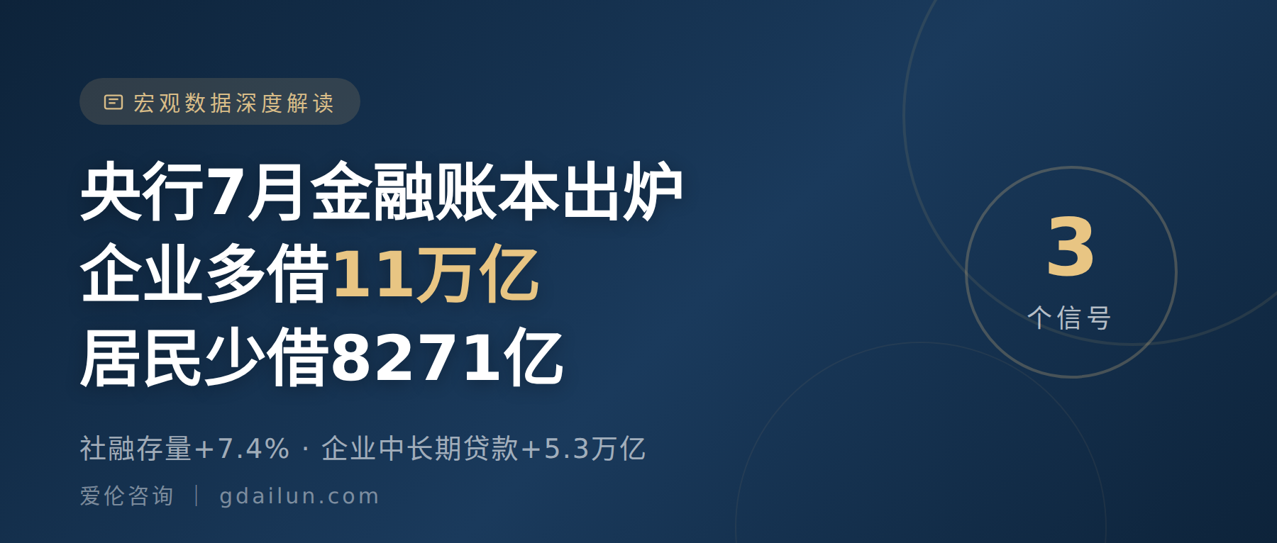 央行7月金融账本:企业多借11万亿、居民少借8271亿,3个信号看懂钱往哪流